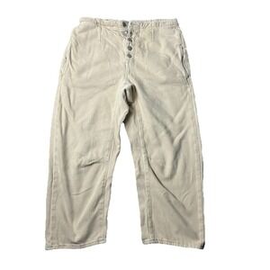 Free People Women We The Free Osaka Barrel Pants Beige Corduroy 29 Boho Festival